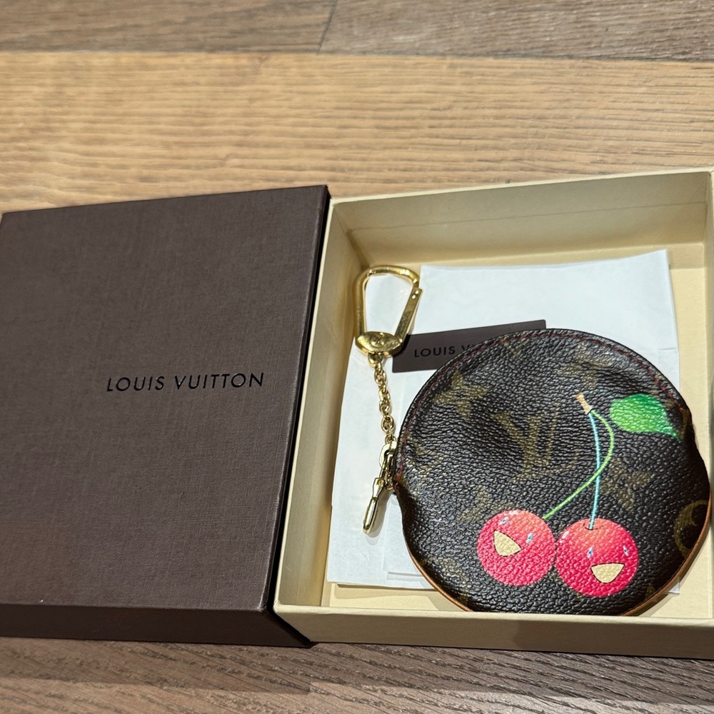 Authentic Louis Vuitton X Takashi Murakami 2005 monogram cherry coin case